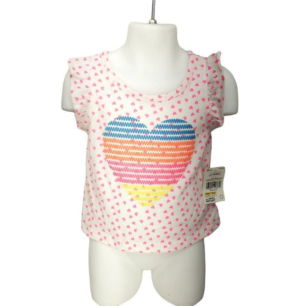 Swiggles White Heart Polka dot sleeveless 18 months blouse raised puff heart